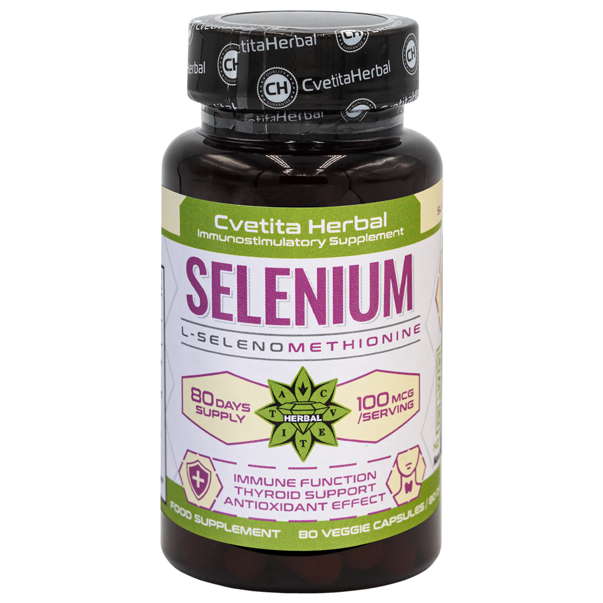 Селен (Se) - Вегетариански (80 капсули x 100 mcg)