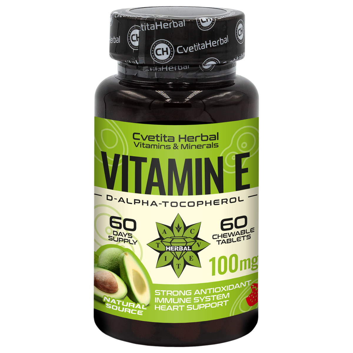 Витамин Е - Дъвчащи (60 таблетки x 100 mg)