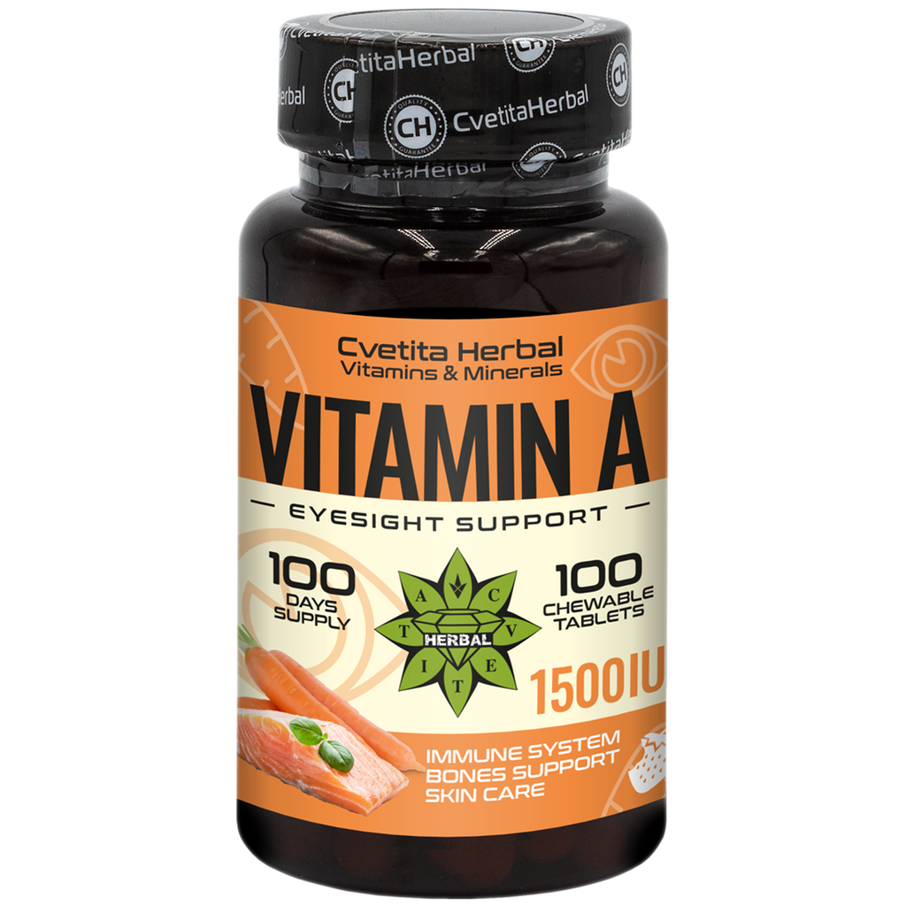 Витамин А - Дъвчащи (100 таблетки 1500 IU)