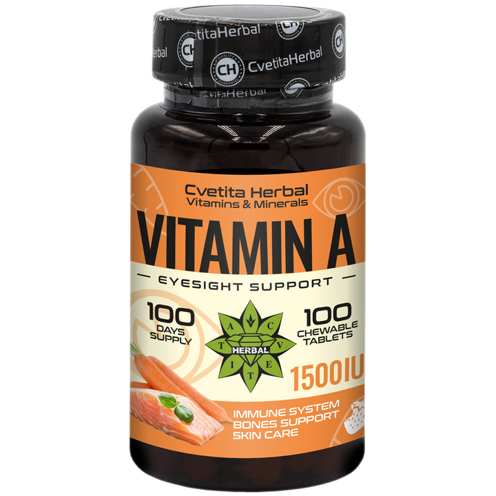 Витамин А - Дъвчащи (100 таблетки 1500 IU)