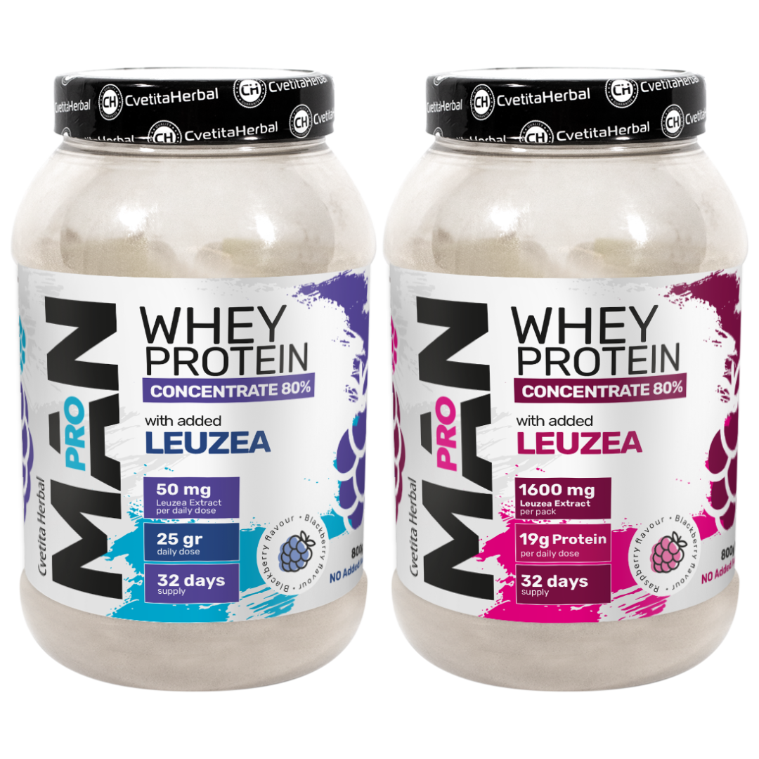 Суроватъчен Протеин с Левзея и Папая Ензими - MAN PRO WHEY CONCENTRATE (800 gr)