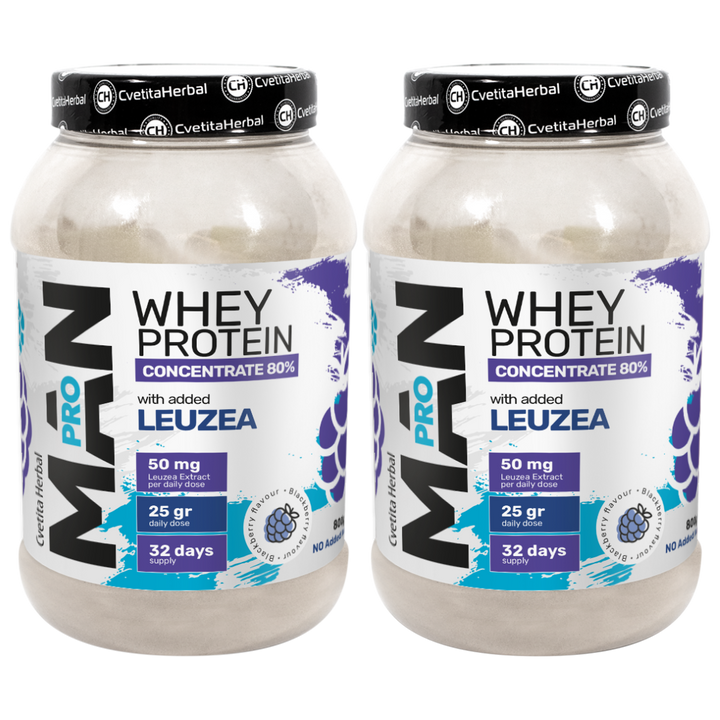 Суроватъчен Протеин с Левзея и Папая Ензими - MAN PRO WHEY CONCENTRATE (800 gr)