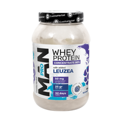 Суроватъчен протеин MAN PRO с добавен екстракт от Левзея и Папая Ензими с вкус къпина
