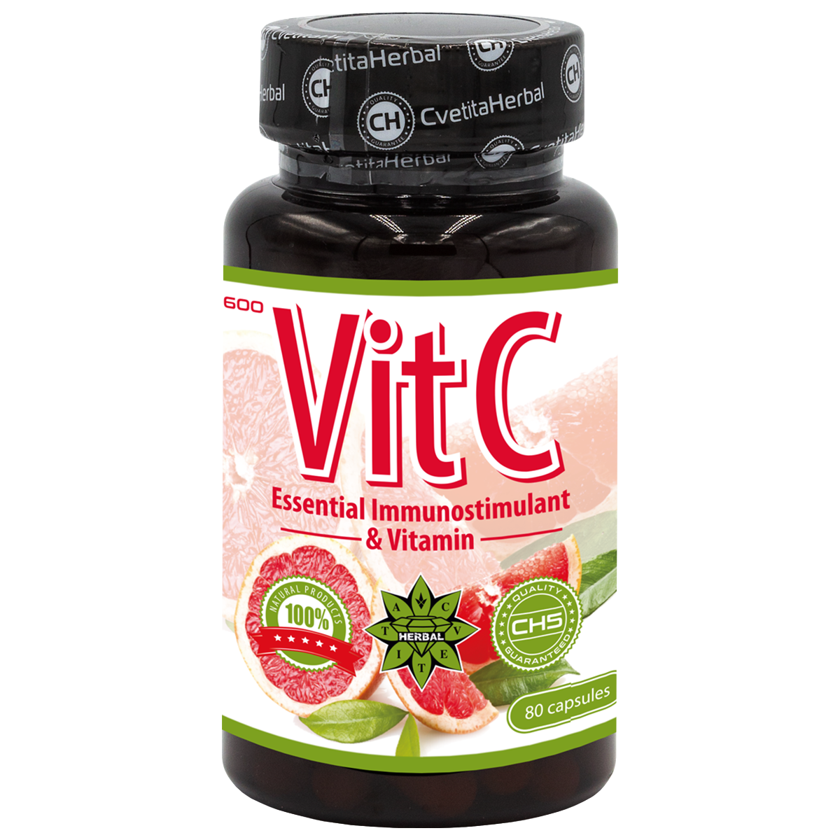 Витамин Ц - Vitamin C (80 капсули х 600 mg) – Годен до 31.12.2026