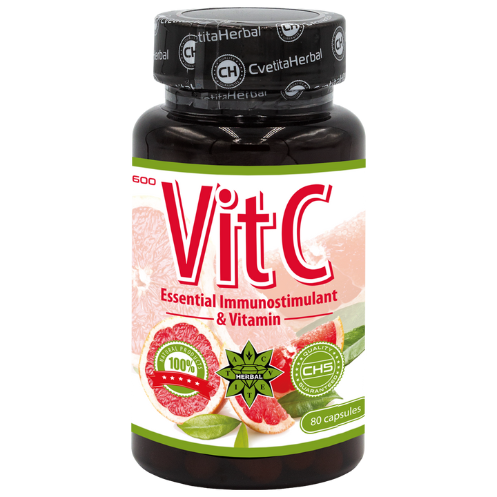 Витамин Ц - Vitamin C (80 капсули х 600 mg) – Годен до 31.12.2026