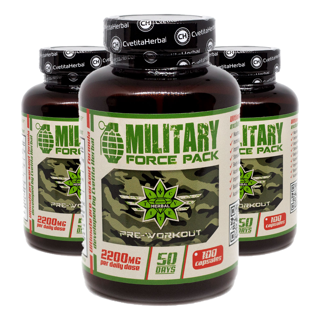 Билки и Аминокиселини - Military Force Pack (100 капс. х 1100 mg)