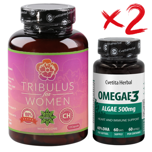 КОМБО ПАКЕТ ЗА ЖЕНИ: Tribulus Women + Omegae 3