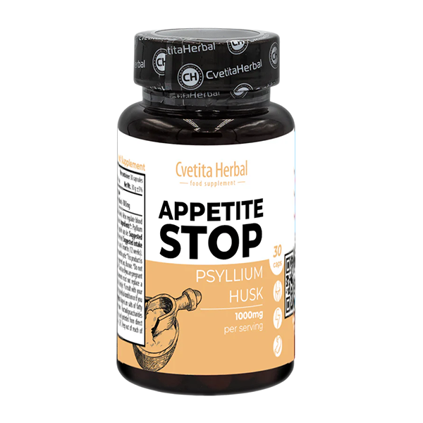 Бял Живовляк (Псилиум) - Appetite Stop (30 капс. x 1000 mg) – Годен до 31.03.2027