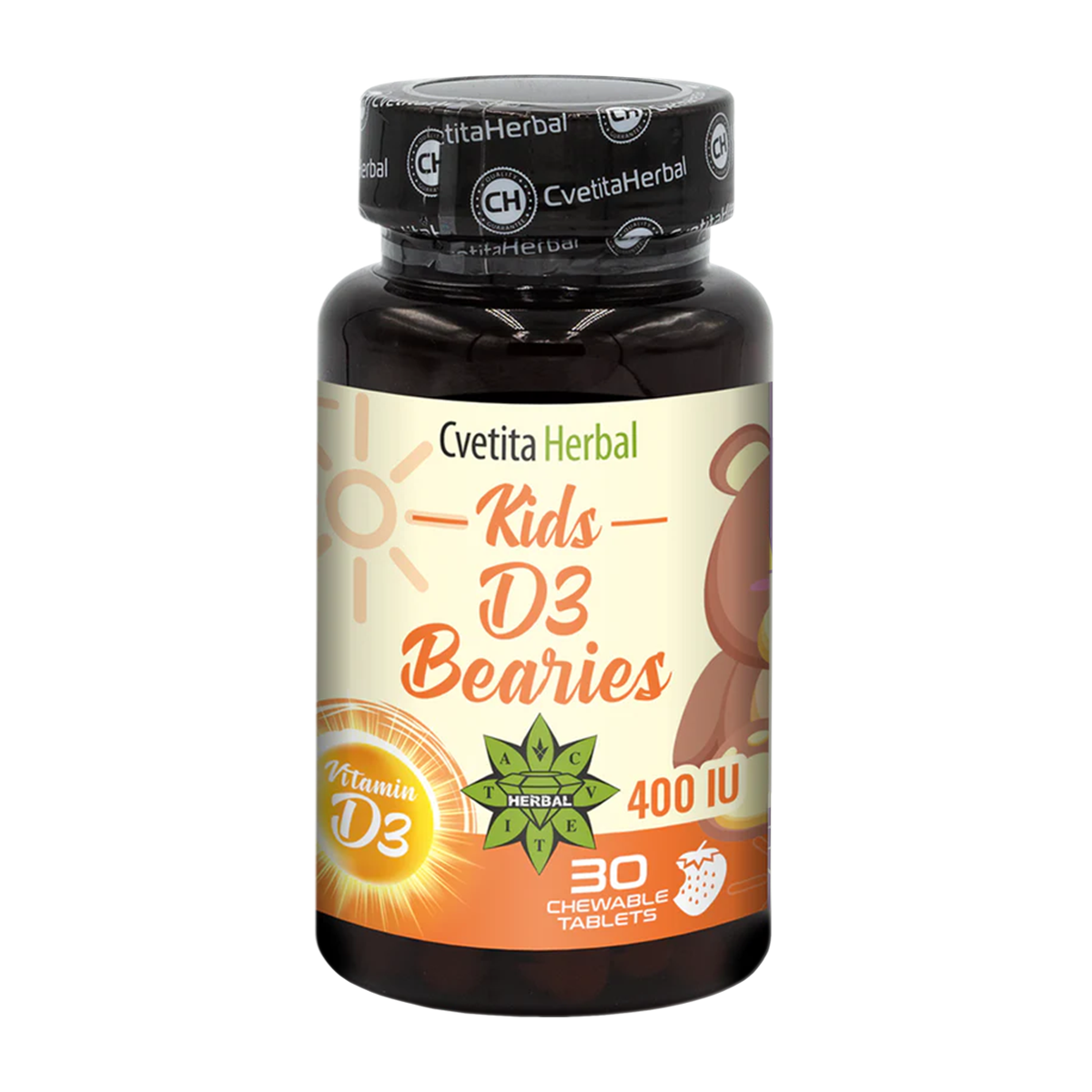 Витамини D3 за Деца - Kids D3 Bearies (30 таблетки x 600 IU) 1br