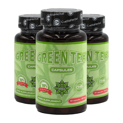 Екстракт Зелен Чай - Green Tea (80 капсули x 300 mg) 2+1