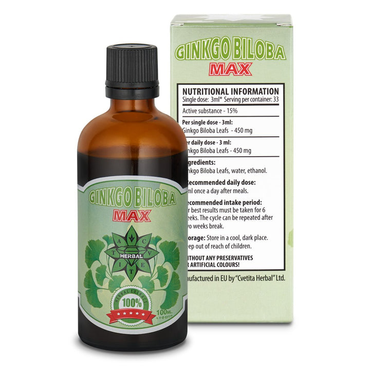 Екстракт Гинко Билоба – Ginkgo Biloba Max (100 ml)