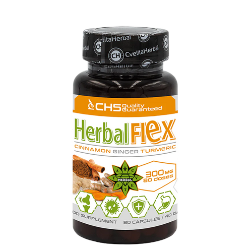 Куркума, Джинджифил, Цейлонска Канела - Хербал Флекс (80 капсули х 300mg) - Herbal Flex 1br
