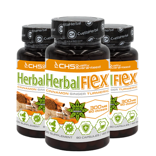 Куркума, Джинджифил, Цейлонска Канела - Хербал Флекс (80 капсули х 300mg) - Herbal Flex 2+1