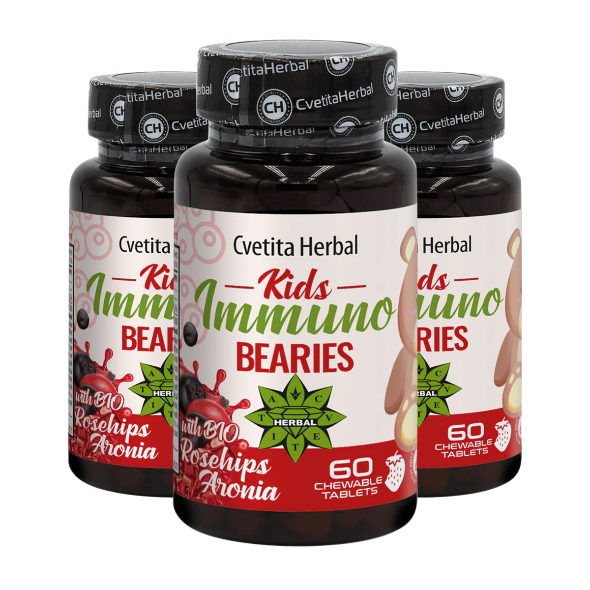 Детски Имуностимулант "Шипка" - Kids Immuno Bearies (30 таблетки) 2+1