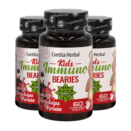 Детски Имуностимулант "Шипка" - Kids Immuno Bearies (30 таблетки) 2+1