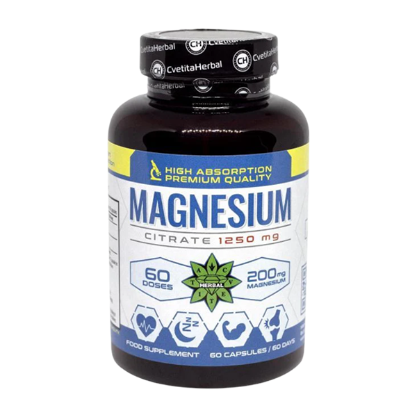Магнезиев Цитрат (60 капсули x 1250 mg) 1br