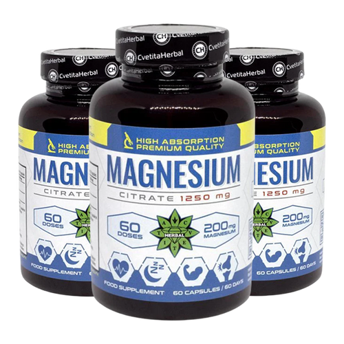 Магнезиев Цитрат (60 капсули x 1250 mg) 2+1