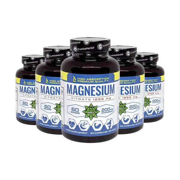 Магнезиев Цитрат (60 капсули x 1250 mg) 3+2