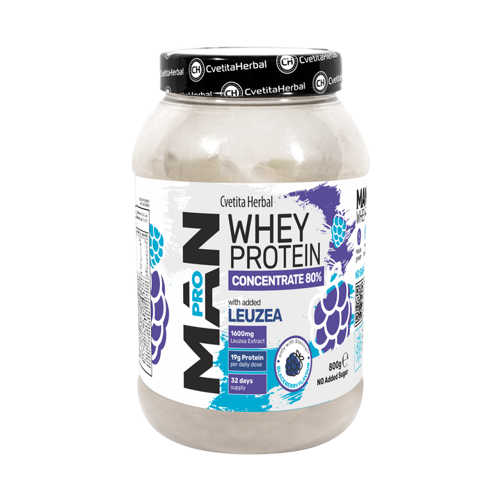 Суроватъчен Протеин с Левзея и Папая Ензими - MAN PRO WHEY CONCENTRATE (800 gr)
