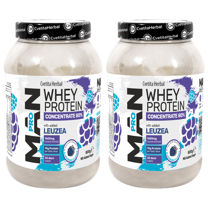 Суроватъчен Протеин с Левзея и Папая Ензими - MAN PRO WHEY CONCENTRATE (800 gr)