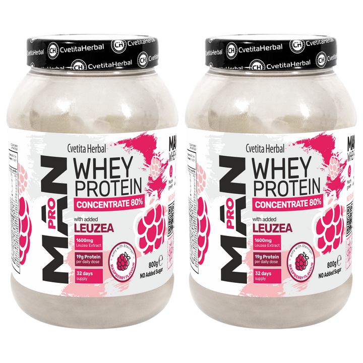 Суроватъчен Протеин с Левзея и Папая Ензими - MAN PRO WHEY CONCENTRATE (800 gr)