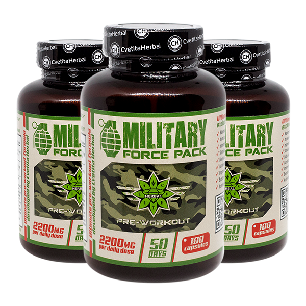 Билки и Аминокиселини - Military Force Pack (100 капс. х 1100 mg) 2+1