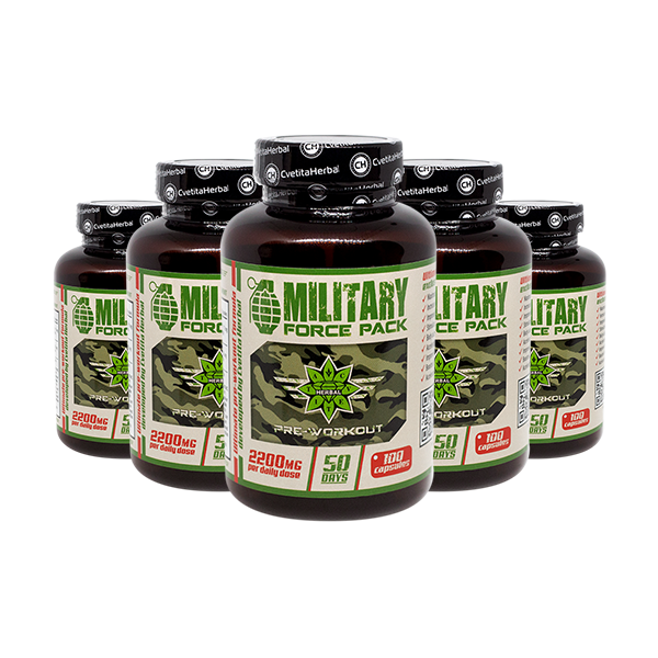 Билки и Аминокиселини - Military Force Pack (100 капс. х 1100 mg) 3+2