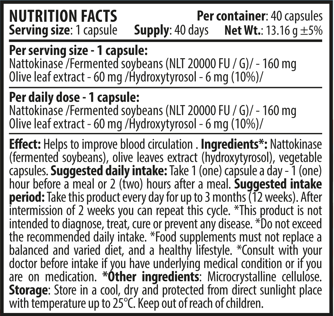 Натокиназа Комплекс – Natto Max (40 капсули х 160 mg)