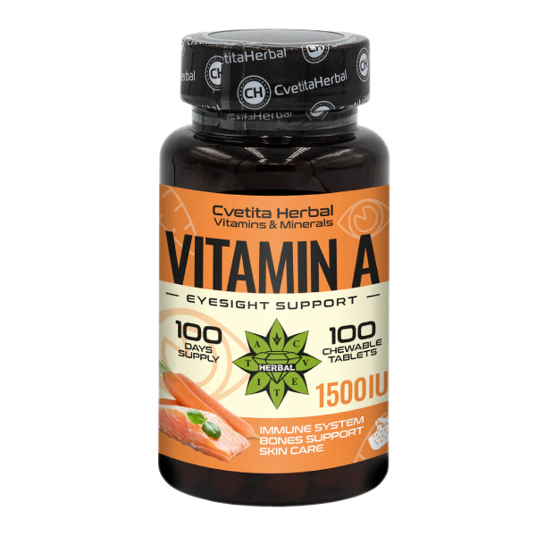 Витамин А - Дъвчащи (100 таблетки 1500 IU)