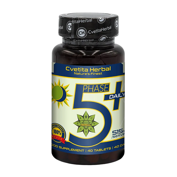 Мента, Глог, Валериана, Лайка, Маточина, B1, B6, B12 - Phase 5+ Daily (40 табл. х 515mg) 1br