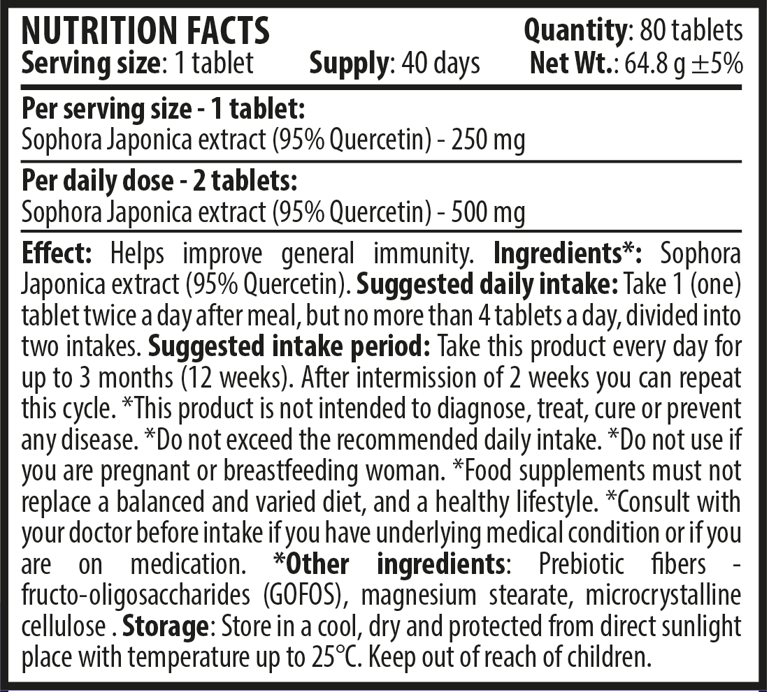 Кверцетин (80 капсули х 250 mg)