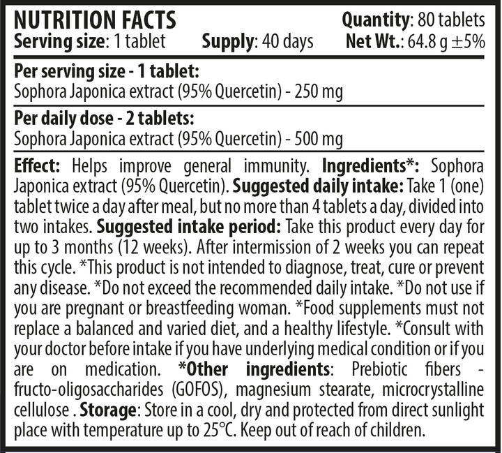 Кверцетин (80 капсули х 250 mg)