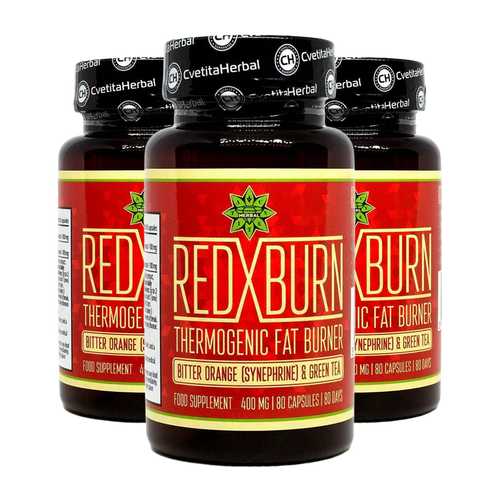 Екстракт Горчив Портокал и Зелен Чай – Red X Burn (80 капс. х 400 mg) 2+1