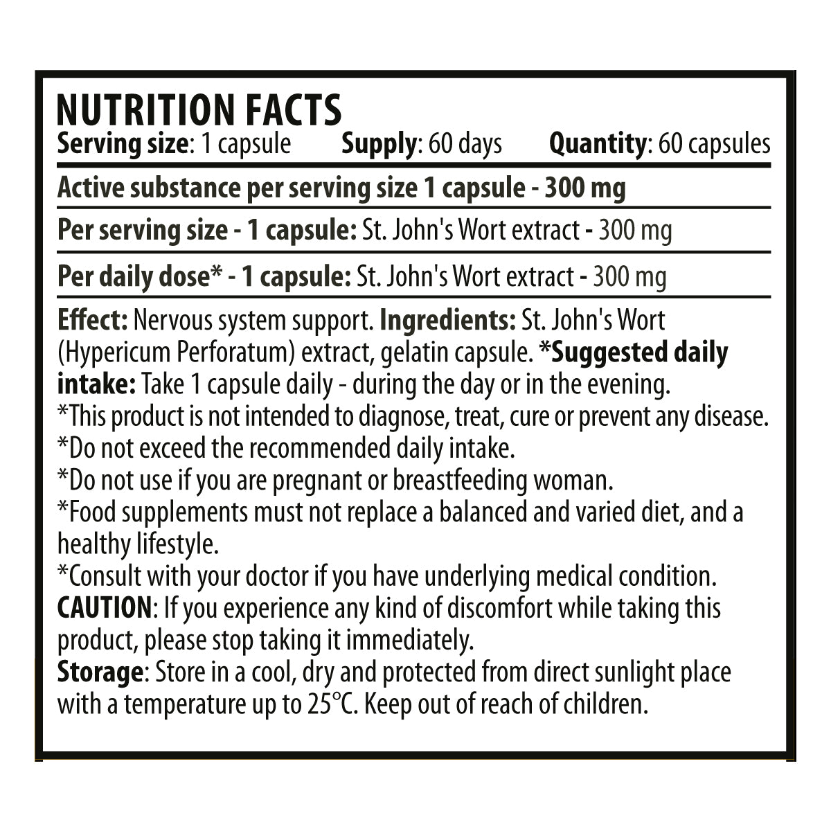 Екстракт Жълт Кантарион – St. John’s Wort (60 капсули х 300 mg)