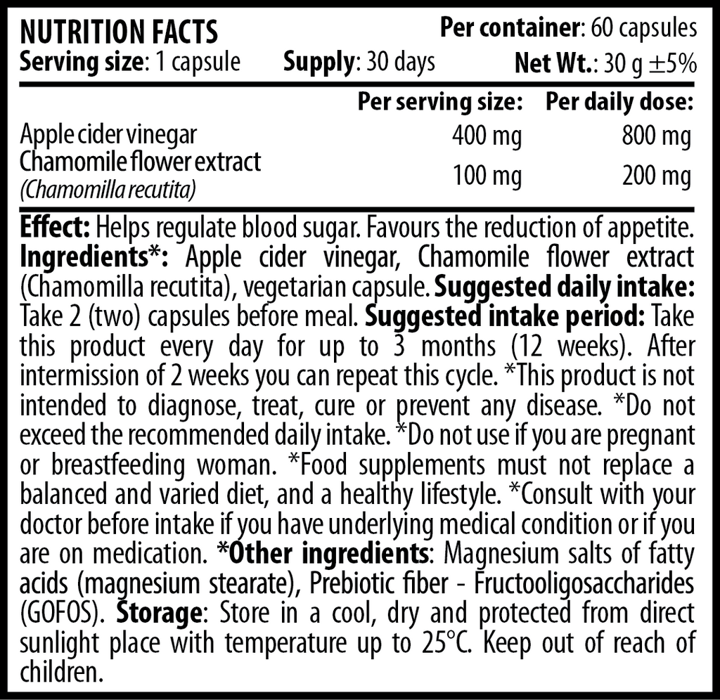 Ябълков Оцет "Лайка Екстракт" - Appetite Stop (60 капсули)