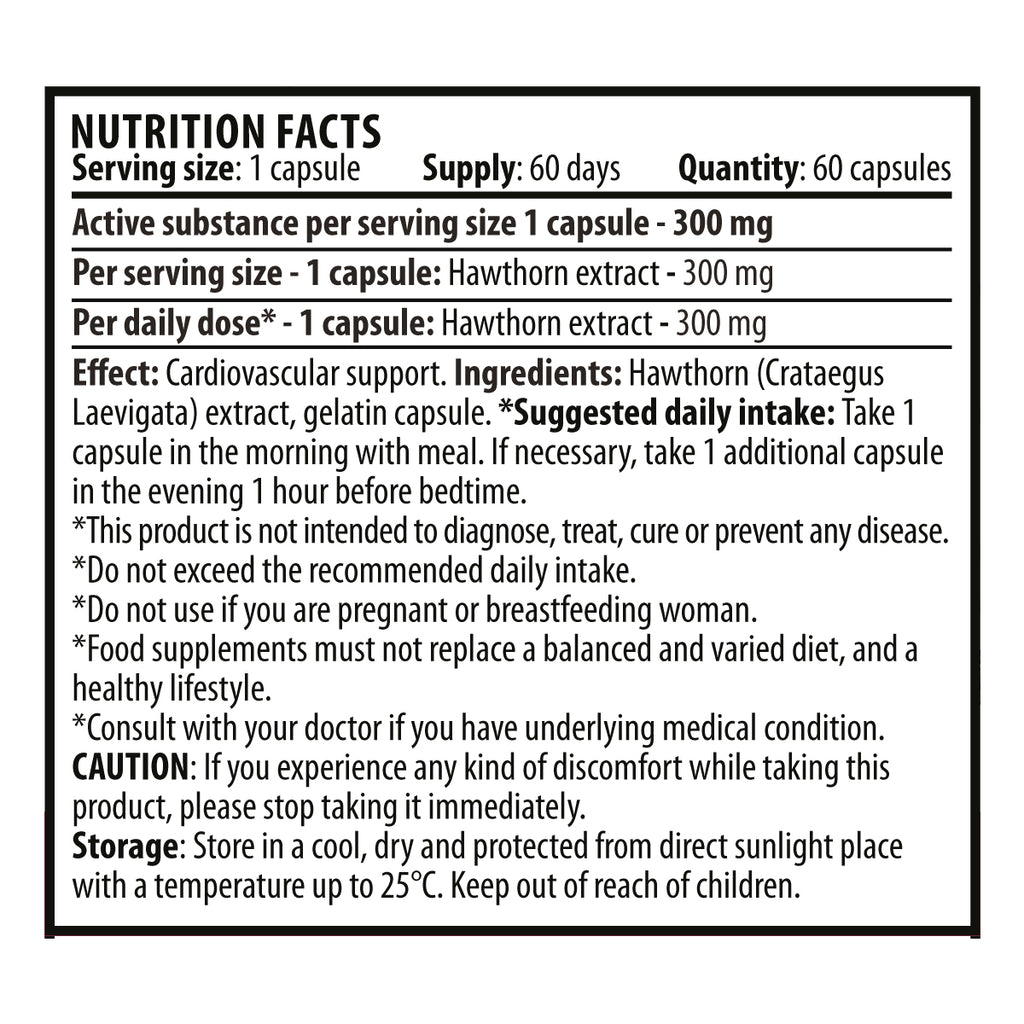Екстракт от Глог - Hаwthorn (60 капсули х 300 mg)