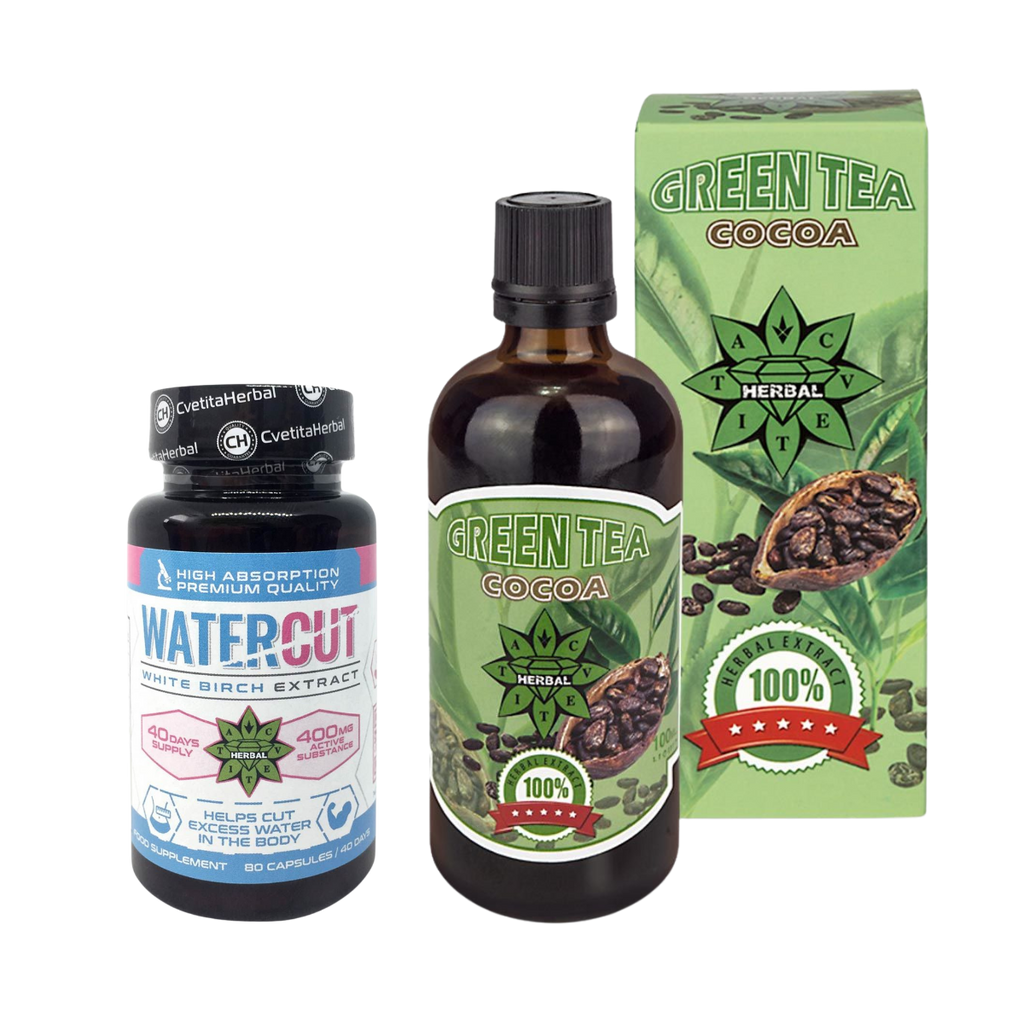 Супер промо пакет Зелен чай с какао и Water Cut