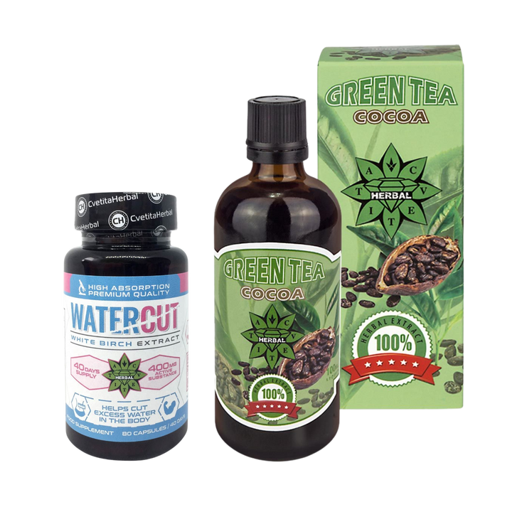Супер промо пакет Зелен чай с какао и Water Cut