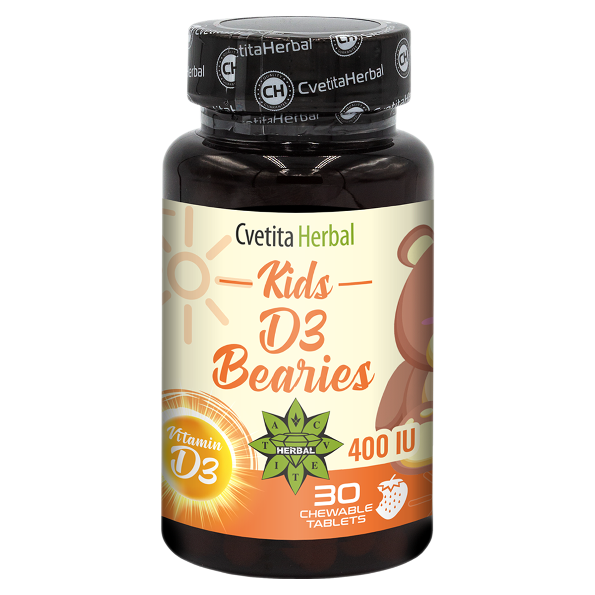 Витамини D3 за Деца - Kids D3 Bearies (30 таблетки x 600 IU)