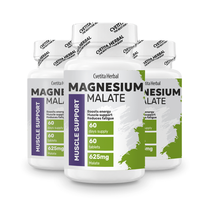 Магнезиев Малат 625 mg, 60 таблетки, Cvetita Herbal - промо пакет 2+1