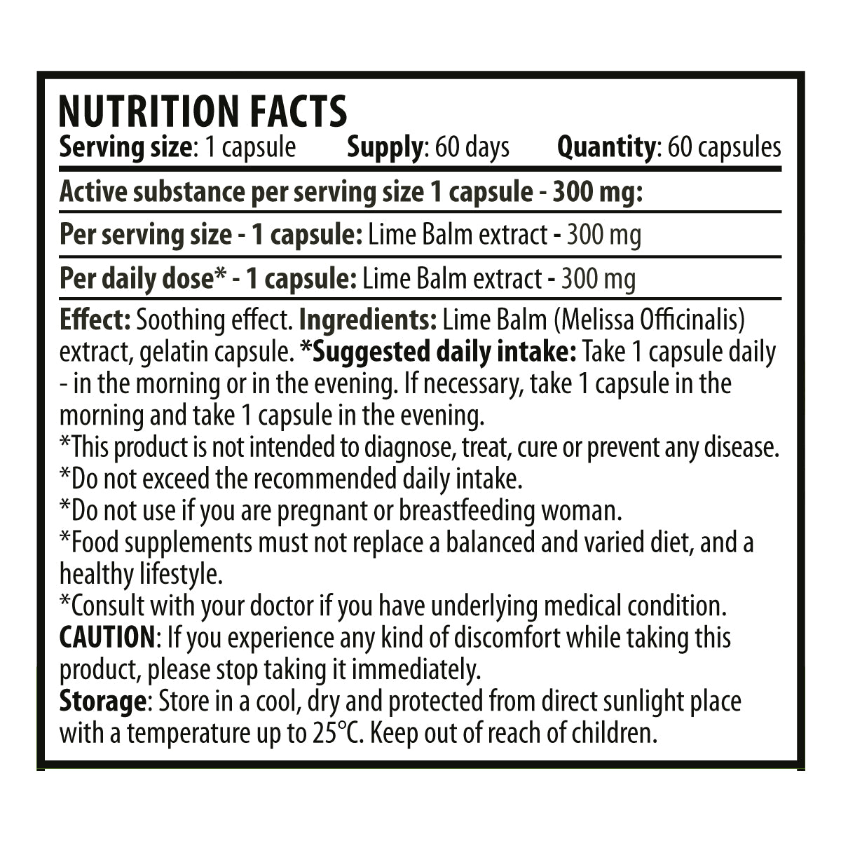 Екстракт от Маточина - Lime Balm (60 капсули х 300 mg)