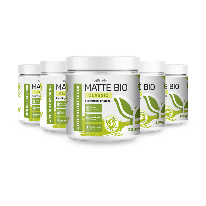 Matte Bio Classic 3+2 - промо пакет с пет кутии био матча по 200 г