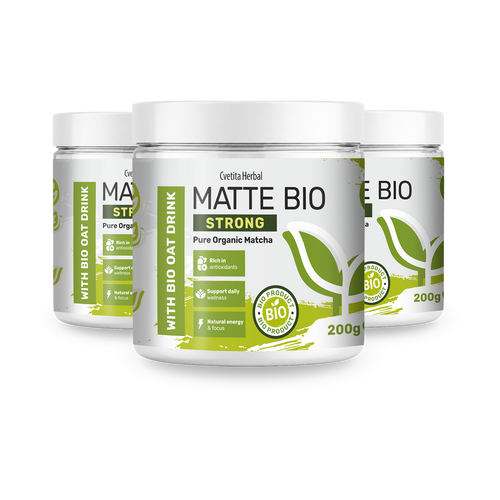 Matte Bio Strong 2+1 - промо пакет с три кутии био матча по 200 г