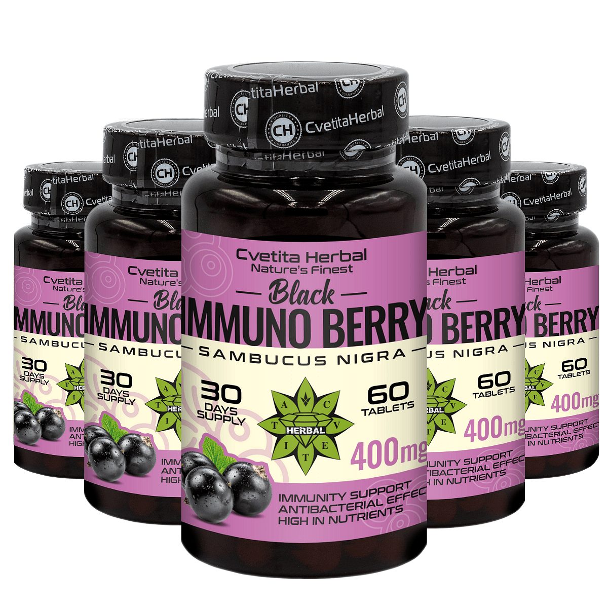 Черен Бъз Екстракт - Black Immuno Berry (60 таблетки) – Годен до 31.12.2026
