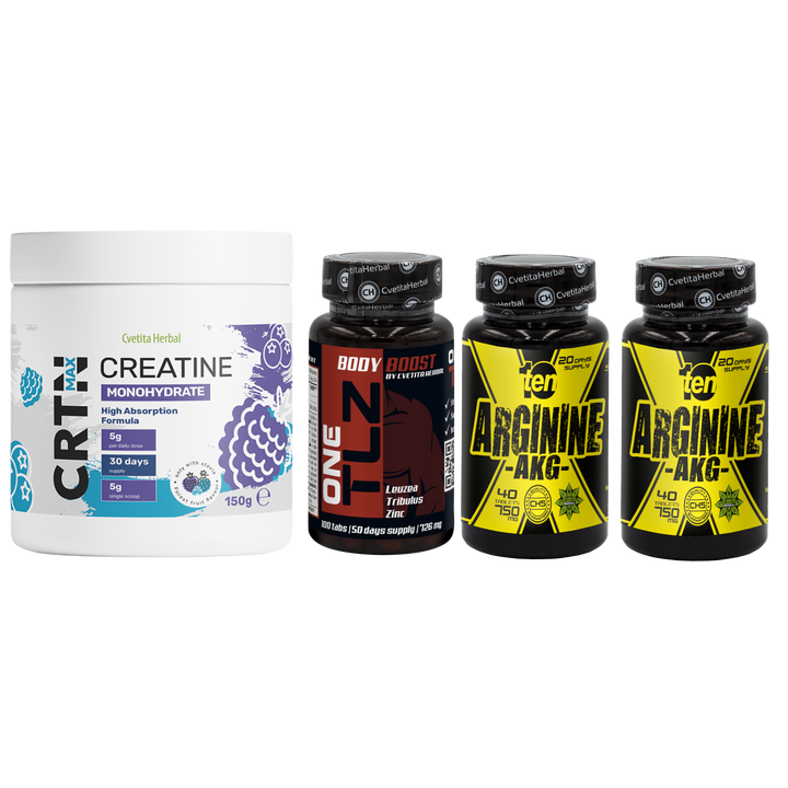 КОМБО ПАКЕТ: TLZ 100 + ARGININE + CRTN MAX 150