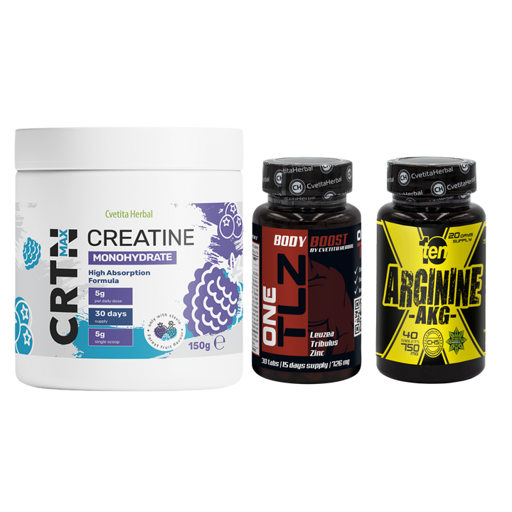 КОМБО ПАКЕТ: TLZ 100 + ARGININE + CRTN MAX 150