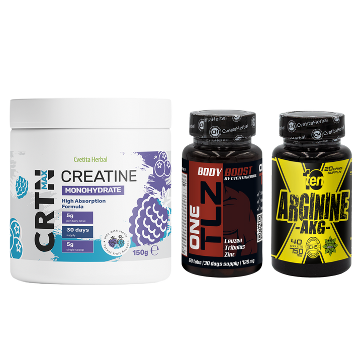 КОМБО ПАКЕТ: TLZ 100 + ARGININE + CRTN MAX 150