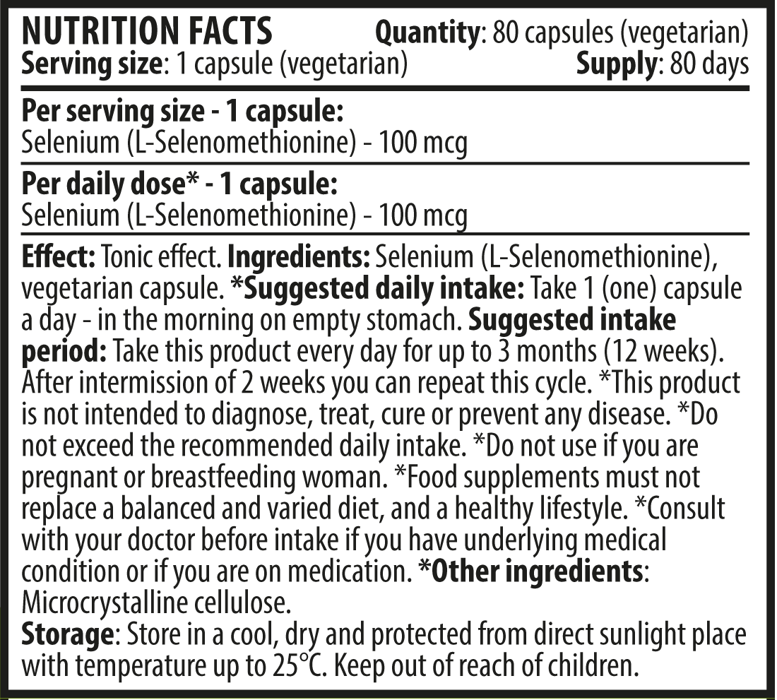 Selenium Nutrition Facts EN